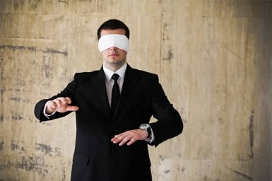 Blindfolded man